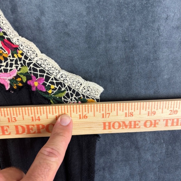 Anthropologie Akemi + Kin black Embroidered A-line tank Dress sz XS - Picture 8 of 12